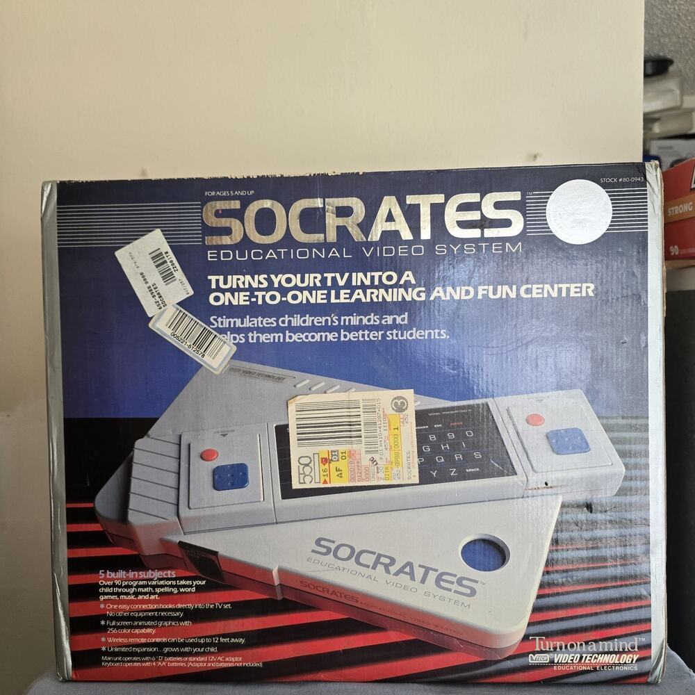 VTech Socrates 1988 Educational Video System w/ Box, Manual & Adapter – Tested
